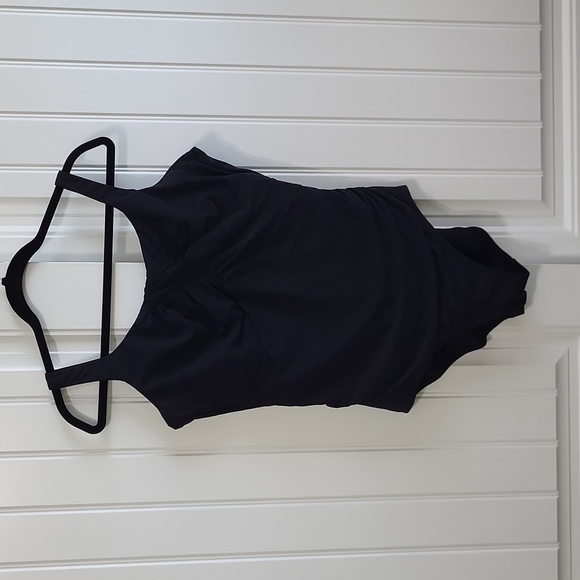 Lands' End Black One-Piece Swimsuit Criss-Cross Back Size 14D - Picture 4 of 8